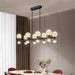 Modern Black Linear Dining Room Chandelier 12/16 Lights.