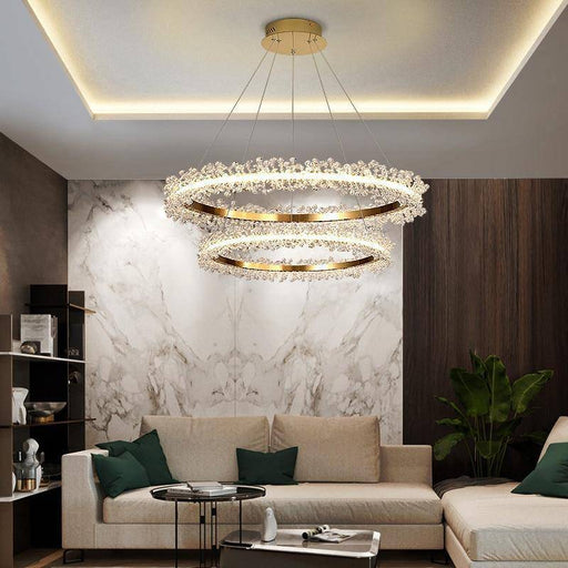 Capri Double Ring Crystal Chandelier.