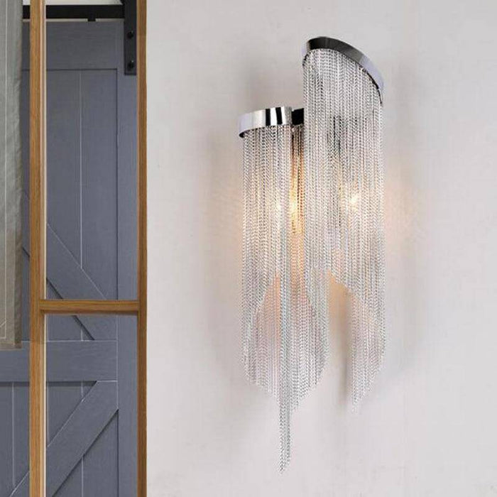 Cadena Chain Tassel Wall Sconce.