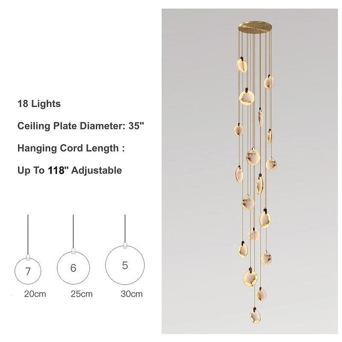 Moonshade Natural Marble Pendant Light Fixture-DWHOME