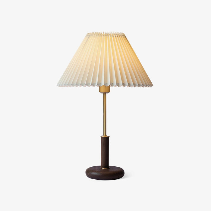 Pleated Walnut Table Lamp-DWHOME