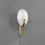 Alice Alabaster Plug-in Wall Lamp-DWHOME