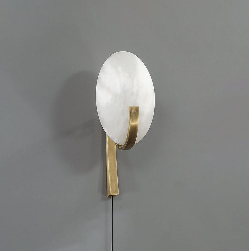 Alice Alabaster Plug-in Wall Lamp-DWHOME