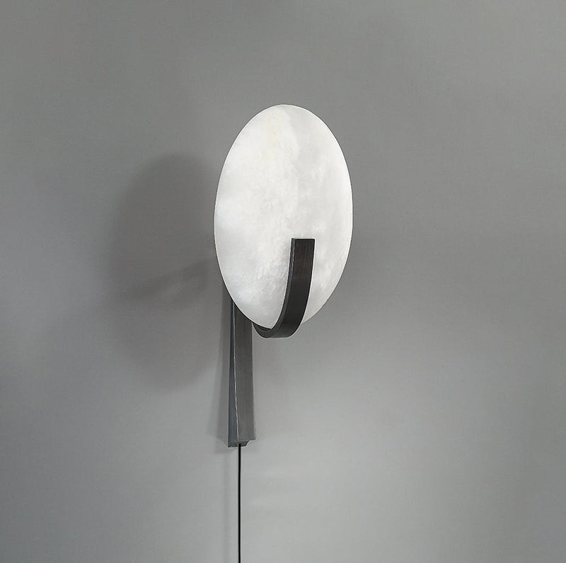 Alice Alabaster Plug-in Wall Lamp-DWHOME