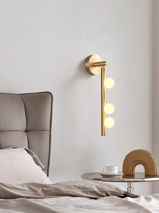 Brass Glass Tube Plug-in Wall Lamp - DWHOME