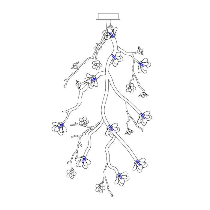 Large Long Branch Flower Chandelier-DWHOME