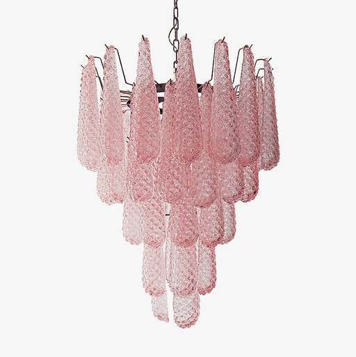 Murano Pink Glass Droplet Chandelier-DWHOME