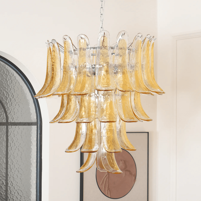 Murano Amber Lily Chandelier-DWHOME