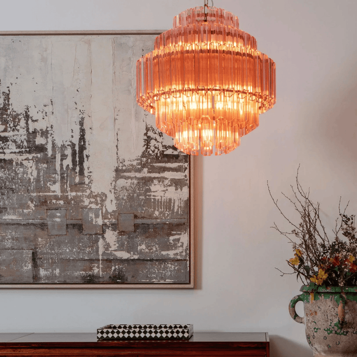 Pink Palermo Murano Chandelier-DWHOME