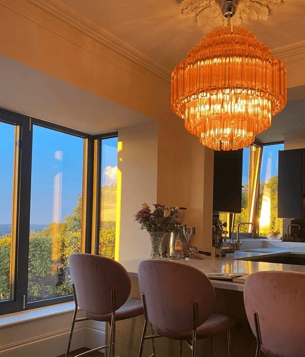 Pink Palermo Murano Chandelier-DWHOME