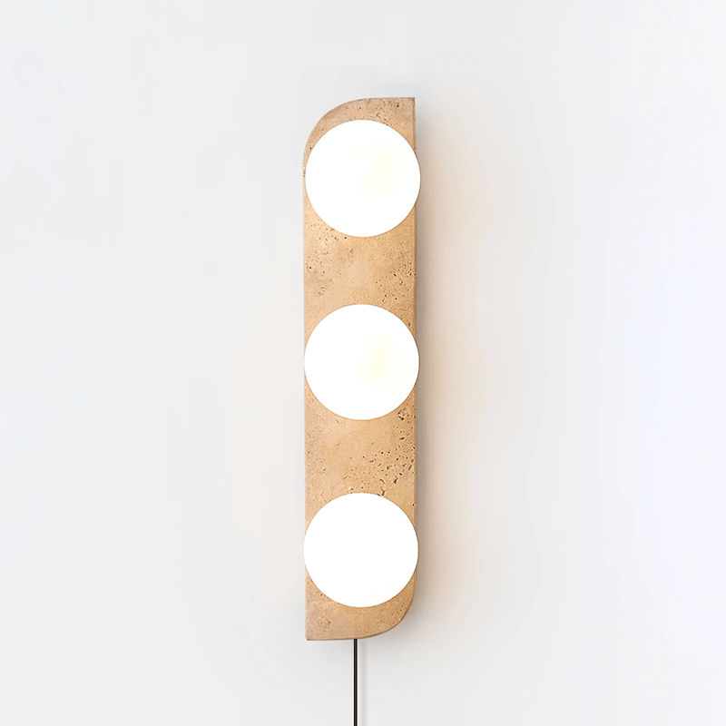 Elysian Travertine Plug-in Wall Light-DWHOME