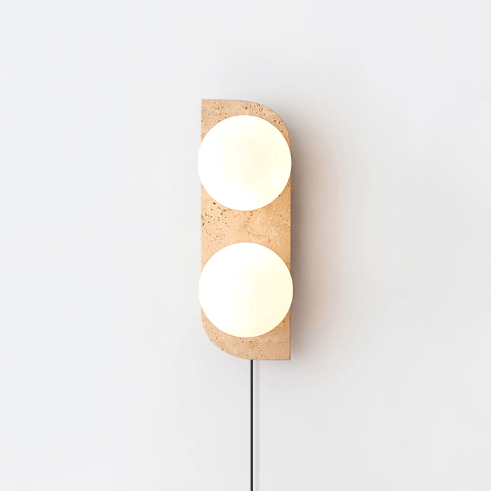 Elysian Travertine Plug-in Wall Light-DWHOME