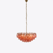 Pink Polygon Drop Chandelier-DWHOME