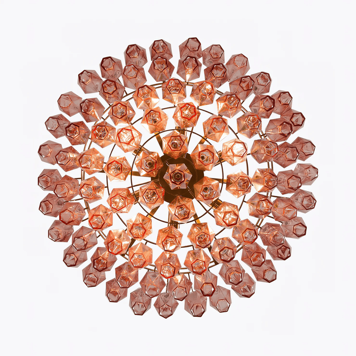 Pink Polygon Drop Chandelier-DWHOME