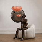 Pink Polygon Drop Chandelier-DWHOME