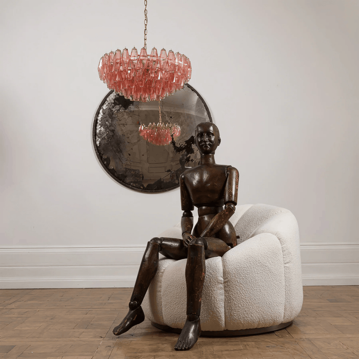 Pink Polygon Drop Chandelier-DWHOME