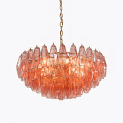 Pink Polygon Drop Chandelier-DWHOME