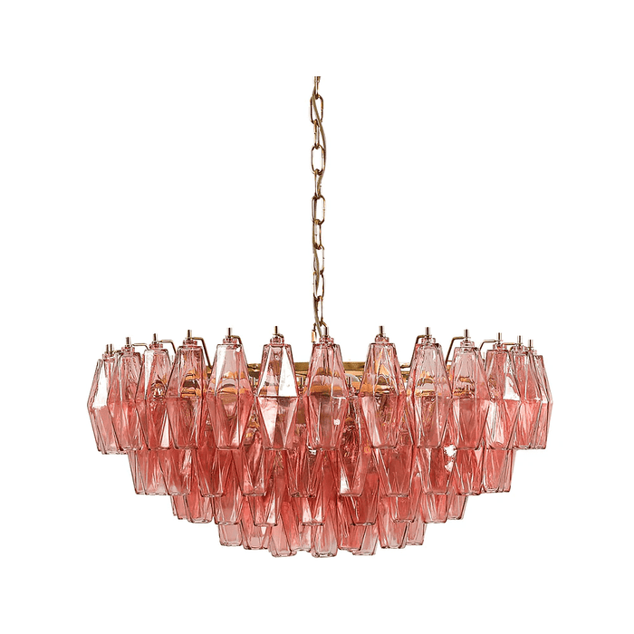 Pink Polygon Drop Chandelier-DWHOME