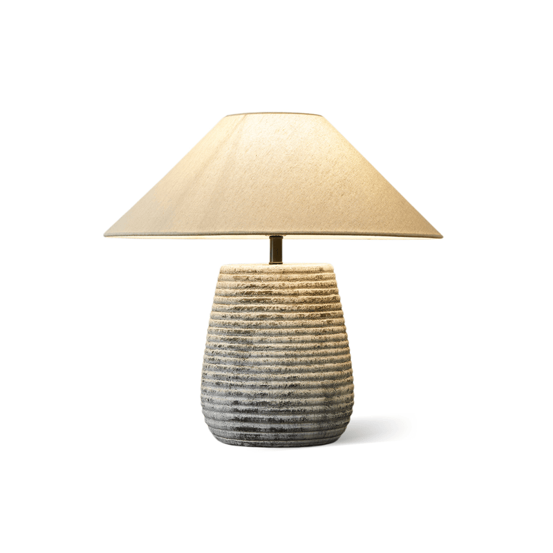 Callisto Ribbed Ceramic Table Lamp-DWHOME