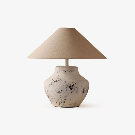 Distressed White Ceramic Table Lamp-DWHOME