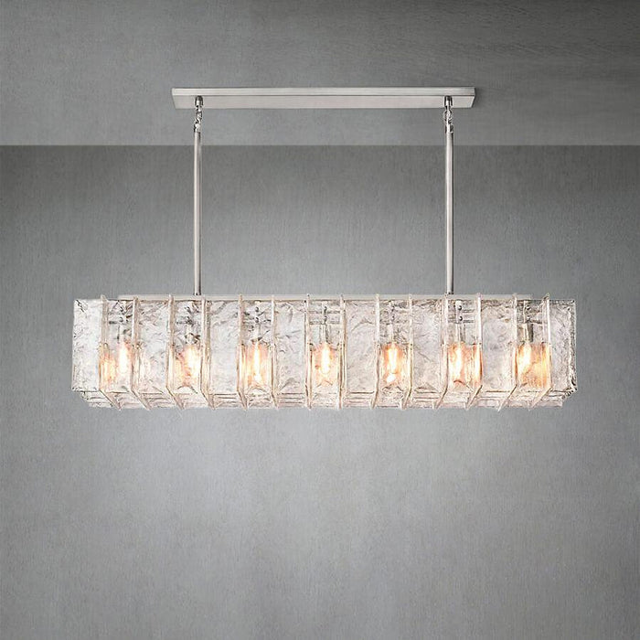 Lattace Clear Glass Rectangular Chandelier 49"67''-DWHOME
