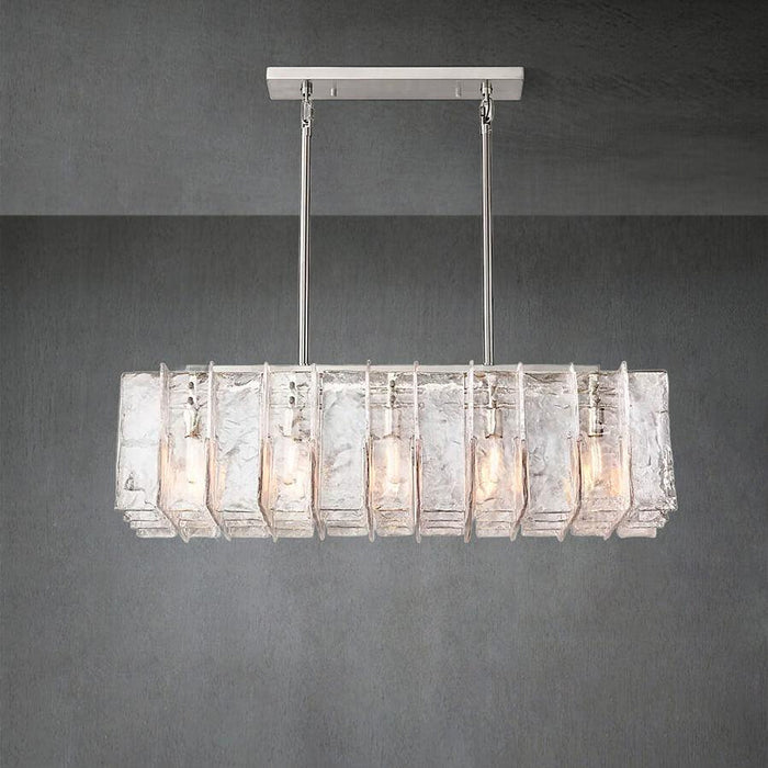 Lattace Clear Glass Rectangular Chandelier 49"67''-DWHOME