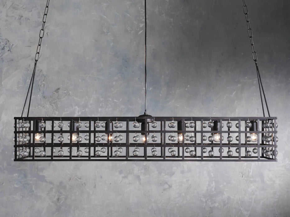 La Cage Rectangular Chandelier 7 Light-DWHOME
