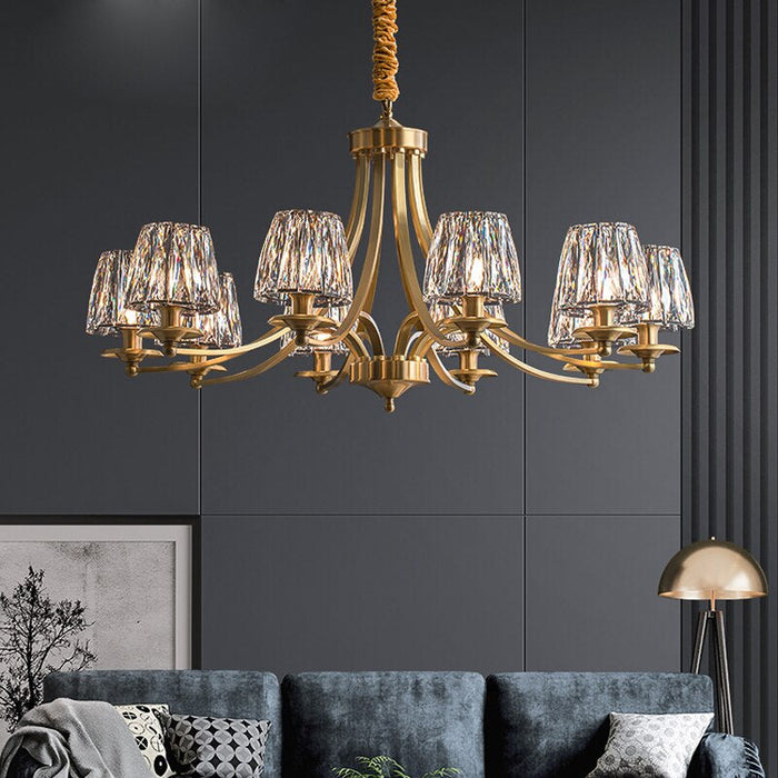 10-Light Contemporary Crystal Chandelier.