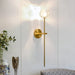 Glass and Brass Wall Light Fixture.