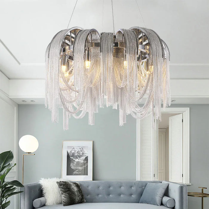 Cadena Chain Tassel Modern Chandelier.