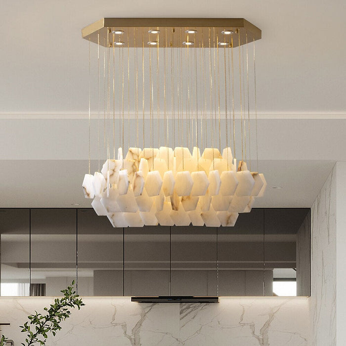 Natural Marble Modern Chandelier-DWHOME