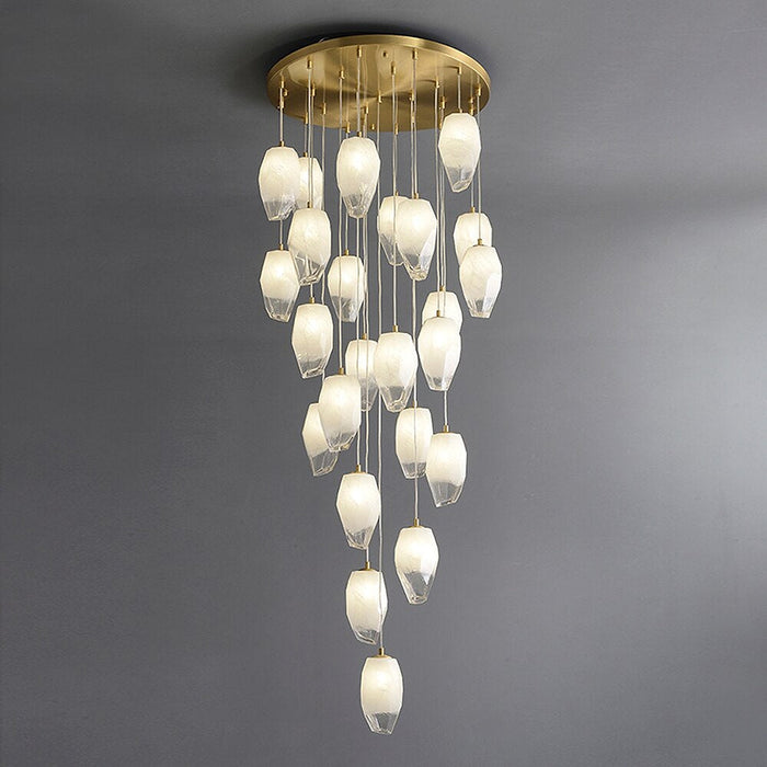 Frost Glass Pendant Foyer Chandelier-DWHOME