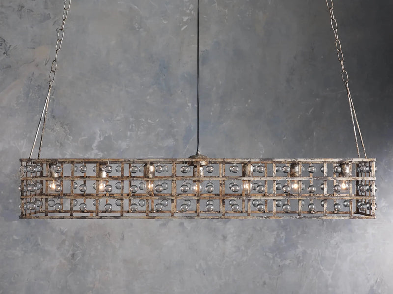 La Cage Rectangular Chandelier 7 Light-DWHOME