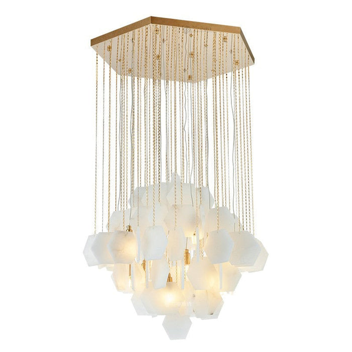 Moonshade Natural Marble Modern Chandelier.