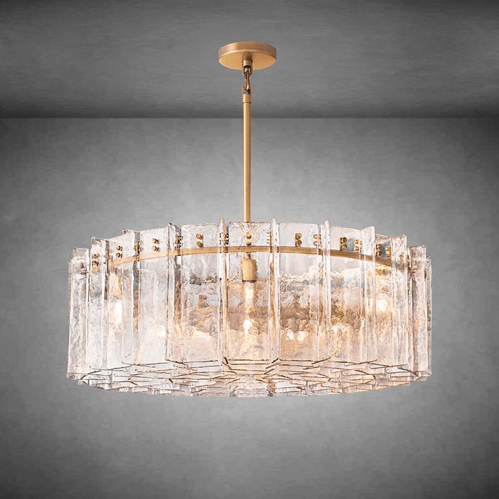 Lattace Clear Glass Round Chandelier 36''48"-DWHOME