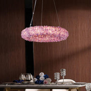Tadeo Purple Rock Crystal Round Luxury Chandelier-DWHOME