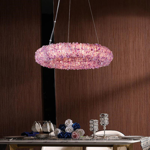 Tadeo Purple Rock Crystal Round Luxury Chandelier-DWHOME