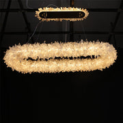 47'' Oval Modern Clear Geode Quartz Crystal Chandelier for Dining Room-DWHOME