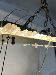 47'' Oval Modern Clear Geode Quartz Crystal Chandelier for Dining Room-DWHOME