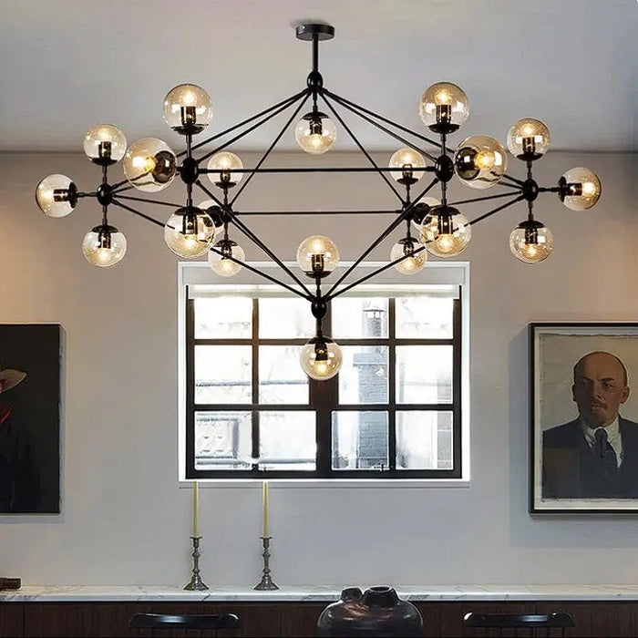 Contemporary Black Chandeliers 15/21 Heads.