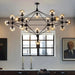 Contemporary Black Chandeliers 15/21 Heads.