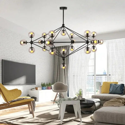 Contemporary Black Chandeliers 15/21 Heads.