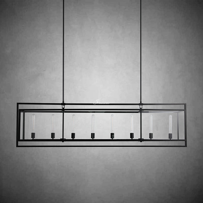 Baker Glass Lantern Rectangular Chandelier 54"-DWHOME