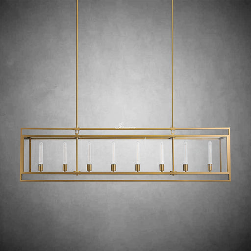 Baker Glass Lantern Rectangular Chandelier 54"-DWHOME