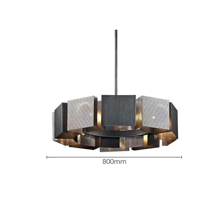 Stainless Steel Industrial Modern Ring Chandelier.