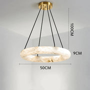 20" Natural Marble Wheel Chandelier-DWHOME
