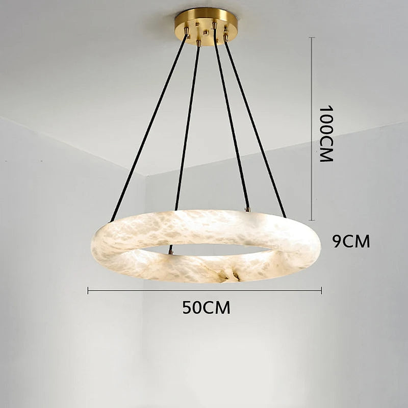 20" Natural Marble Wheel Chandelier-DWHOME