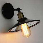 Retro Black Industrial Loft Wall Light With Mirror-DWHOME