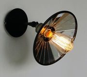 Retro Black Industrial Loft Wall Light With Mirror-DWHOME