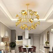 24-Light Unique Brass Trumpet Chandelier Light-DWHOME